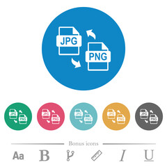 JPG PNG file conversion flat round icons