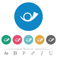 Postal round horn solid flat round icons