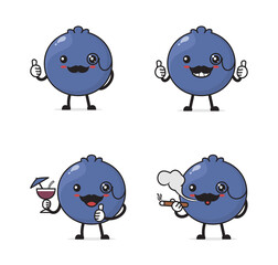 Blueberry fruit cartoon.