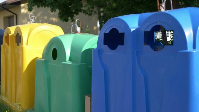 Recycle bins in 4K slow motion 60fps