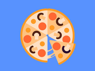 Delicious & Yummy Pizza Vector 