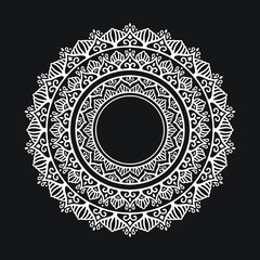 Ornamental luxury mandala pattern. Black complex doodle mandala on a transparent background, for printable coloring