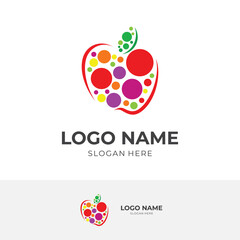 apple logo vector with flat colorful style