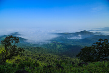 Fototapeta na wymiar nature mountain could fog hd image