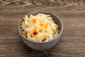 Sauerkraut with cranberry in the bowl