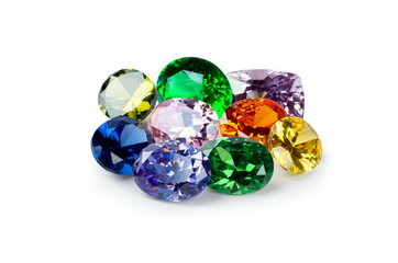 Natural Sapphire gemstone, Jewel or gems on white background