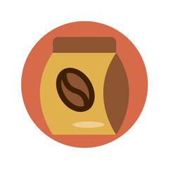 Coffee bean bag , Coffee Shop flat icon.