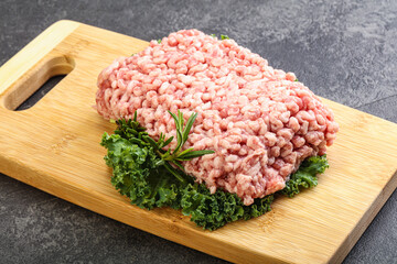 Raw pork minced meat for cooking
