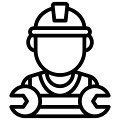 Car Service_car technician line icon,linear,outline,graphic,illustration