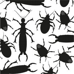 Silhouettes insect on white background is insulated