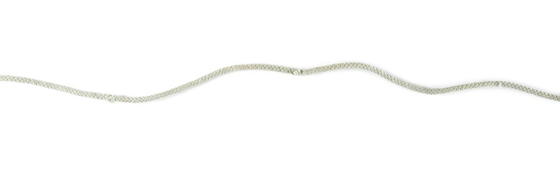 Green string, rope isolated on white background, top view