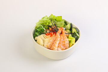 Poke with prawn and rice