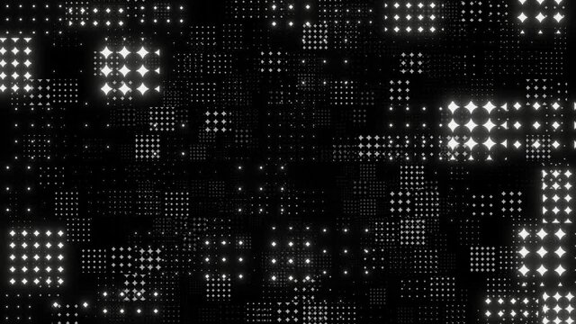 Abstract grid zoom effect background. Motion graphic 4K flying particle.