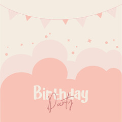 invitation to a birthday party in pastel colors