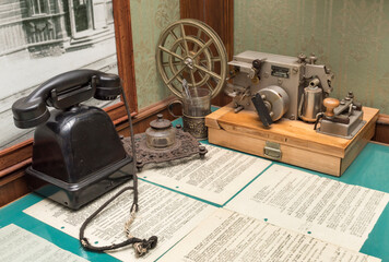  Workplace of telegraph operator - obrazy, fototapety, plakaty