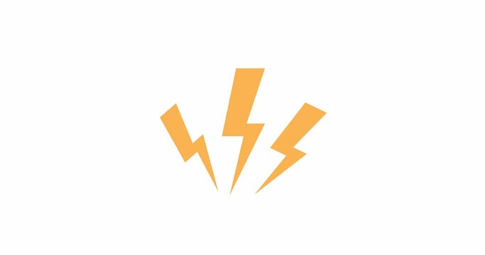 Flash of lightning. Electric discharge or anger concept. 4K animation with alpha channel