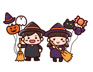 ハロウィンと仮装した子供