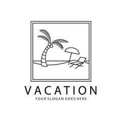 Vacation Art Logo Vector Illustration Minimalist Simple Design