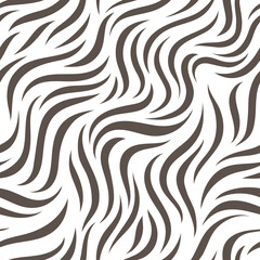 Adstract black and white textured waved pattern, seamless background. Wavy strokes.	
