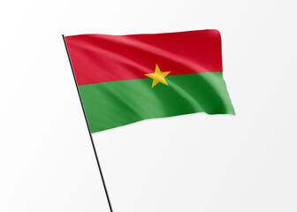 Burkina Faso flag flying high in the isolated background Burkina Faso independence day