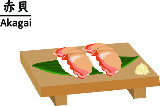寿司屋の赤貝のイラスト