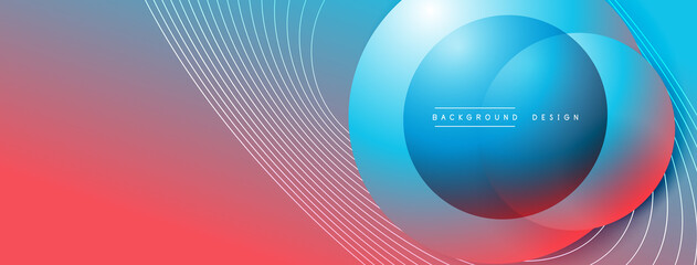 Gradient circles with shadows. Vector techno abstract background. Modern overlapping forms wallpaper background, design template