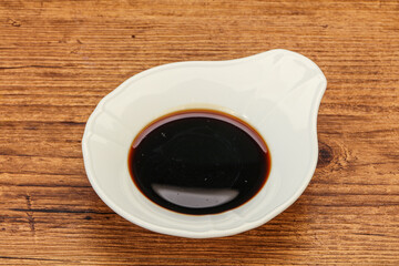 Asian soya sauce in the bowl