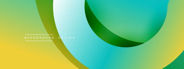 Abstract overlapping lines and circles geometric background with gradient colors