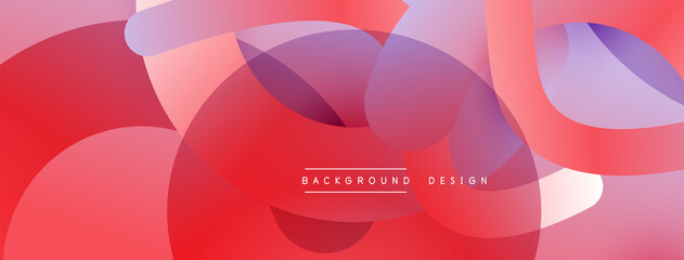 Abstract overlapping lines and circles geometric background with gradient colors