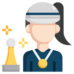 Golf Elements_Winner flat icon,linear,outline,graphic,illustration