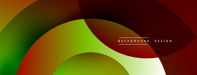 Abstract overlapping lines and circles geometric background with gradient colors