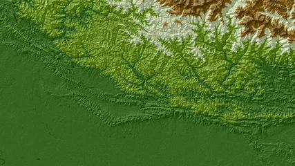 Foto op Plexiglas Tarragon Green and Brown Digital Elevation Model in Nepal and North of India © Kritsana