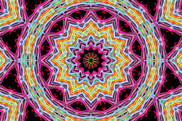 Abstract pattern from colorful threads with 3D effect