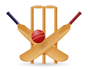 bat for playing cricket sport vector illustration - obrazy, fototapety, plakaty