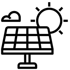 Industry_Solar Energy line icon,linear,outline,graphic,illustration