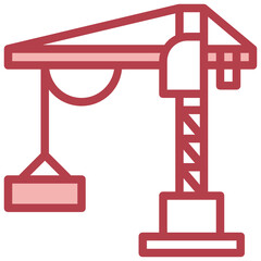 Industry_Construction Industry red line icon,linear,outline,graphic,illustration