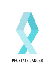 Blue ribbon. Prostate cancer awareness symbol. National Prostate cancer awareness month.