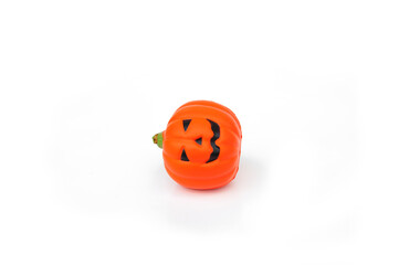 Halloween pumpkin on white background.