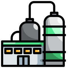 Industry_Refinery Plant filled outline icon,linear,outline,graphic,illustration