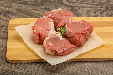 Raw pork tenderloin for cooking