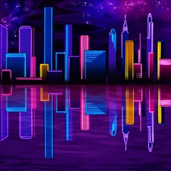 Cyberpunk style neon city background