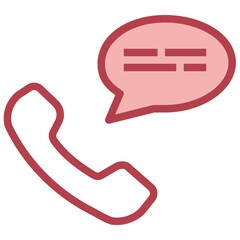 Message_Incoming call red line icon,linear,outline,graphic,illustration