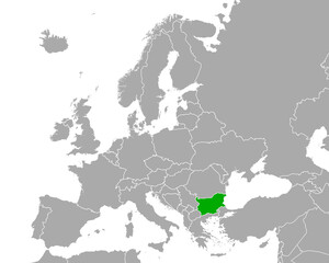 Fototapeta na wymiar Karte von Bulgarien in Europa