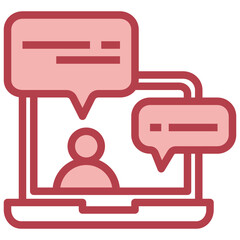 Message_Online chat red line icon,linear,outline,graphic,illustration