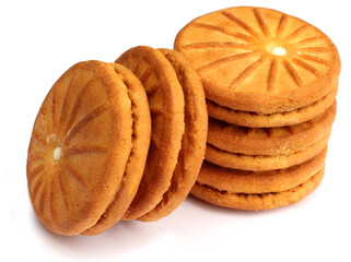 Cookies isolated on white background, Homemad cookies close up.