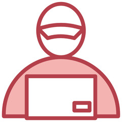 Order And Shipping_courier red line icon,linear,outline,graphic,illustration