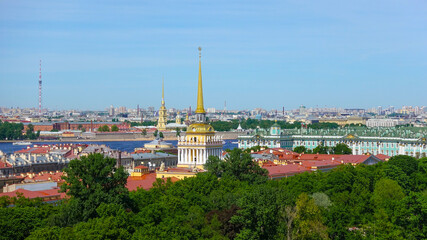 Fototapeta na wymiar View of St. Petersburg from St. Isaac's Cathedral. Russia, Saint Petersburg June 2021 