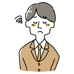 がっかりしているスーツの男性