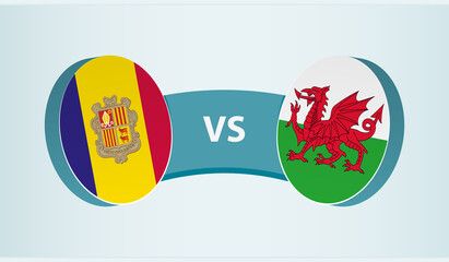 Andorra versus Wales, team sports competition concept.