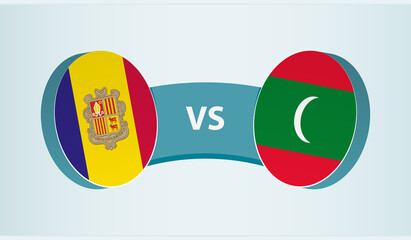 Andorra versus Maldives, team sports competition concept.